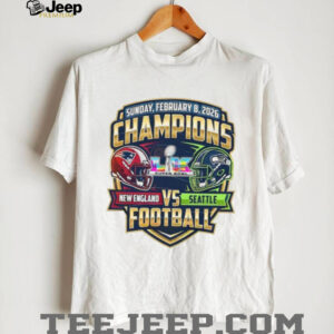 2026 Super Bowl Champions Matchup Patriots vs Seahawks Gold Emblem T Shirt
