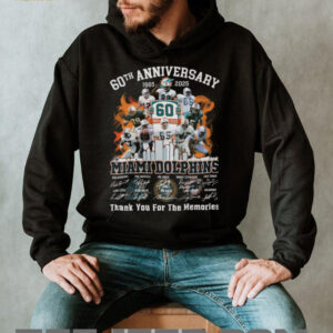 Miami Dolphins 60th Anniversary 1965 2025 Commemorative T Shirt