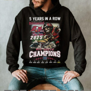Tampa Bay Buccaneers 5 Years In A Row NFC South Champions T Shirt Tampa Bay Buccaneers 5 Years In A Row NFC South Champions T Shirt