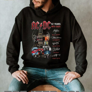 Acdc 52 Years Anniversary Guitar Signatures Tshirt Acdc 52 Years Anniversary Guitar Signatures Tshirt