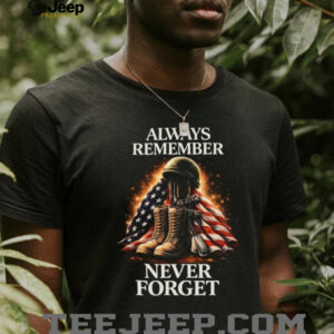 Always Remember Never Forget Fallen Soldier Boots & Flag Shirt
