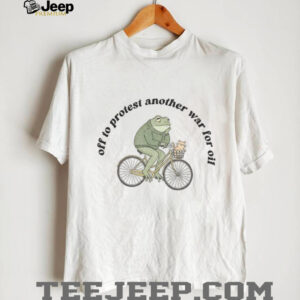 Anti war frog and cat bicycle off to protest another war for oil shirt Anti war frog and cat bicycle off to protest another war for oil shirt