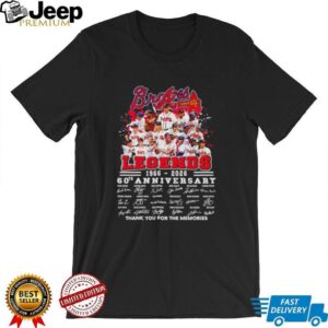 Atlanta Braves 60th Anniversary 1966 2026 Legends Signatures T Shirt