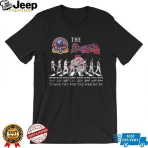 Atlanta Braves 60th Anniversary Abbey Road Signature Thank You For The Memories Tee Atlanta Braves 60th Anniversary Abbey Road Signature Thank You For The Memories Tee