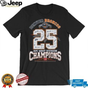 Autographed Style Denver Broncos AFC West Champions Long Sleeve T Shirt Autographed Style Denver Broncos AFC West Champions Long Sleeve T Shirt