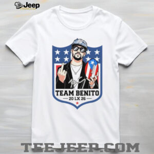 Bad Bunny middle finger Team Benito Bowl 2026 Halftime Show Puerto Rico NFL Football shirt