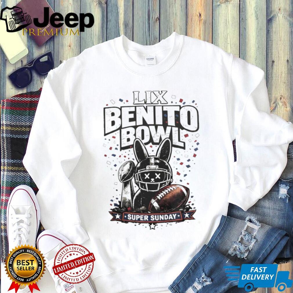 Benito Bowl LIX Super Sunday Bunny Football Helmet T Shirt Benito Bowl LIX Super Sunday Bunny Football Helmet T Shirt