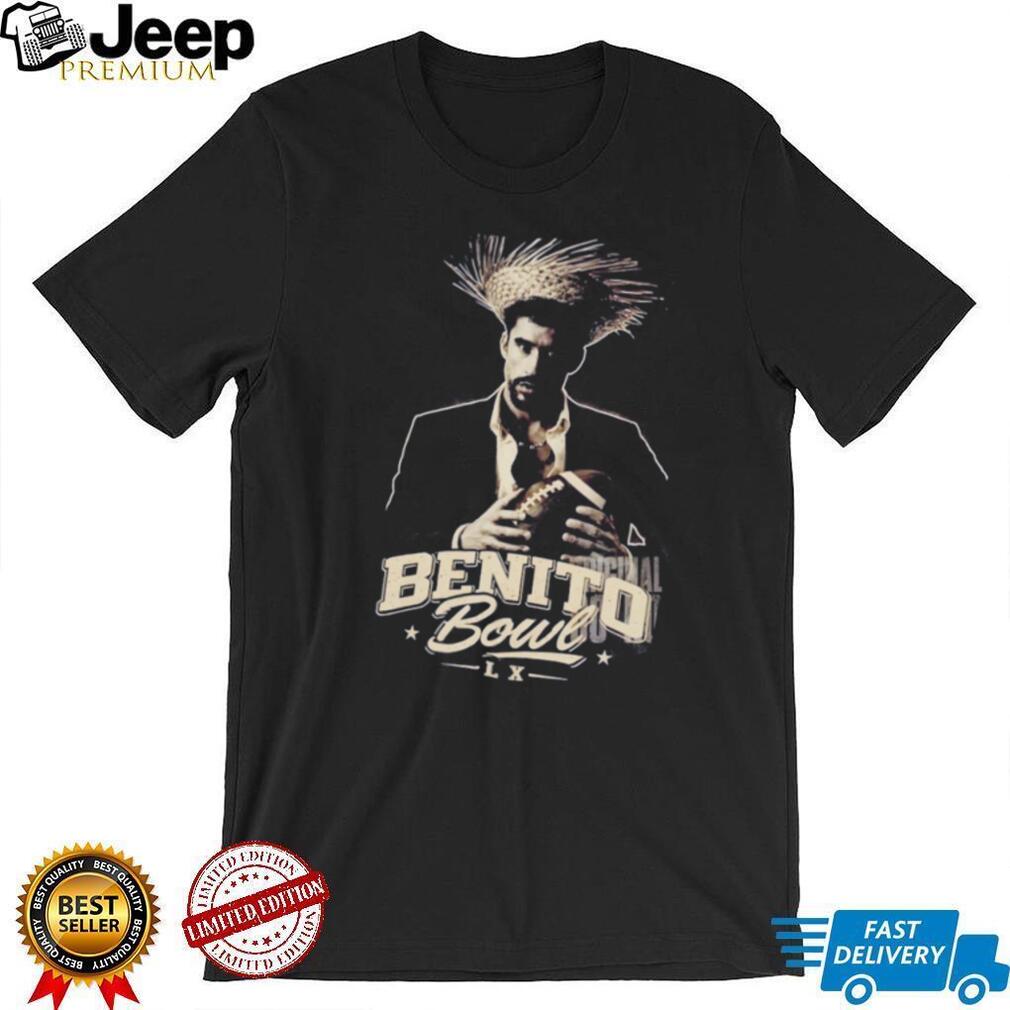 Benito Bowl LX Bad Bunny Inspired Football Graphic T Shirt Benito Bowl LX Bad Bunny Inspired Football Graphic T Shirt
