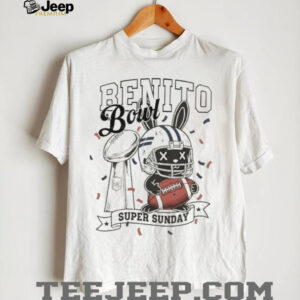 Benito Bowl Super Sunday Bunny Mascot Football Trophy Graphic T Shirt