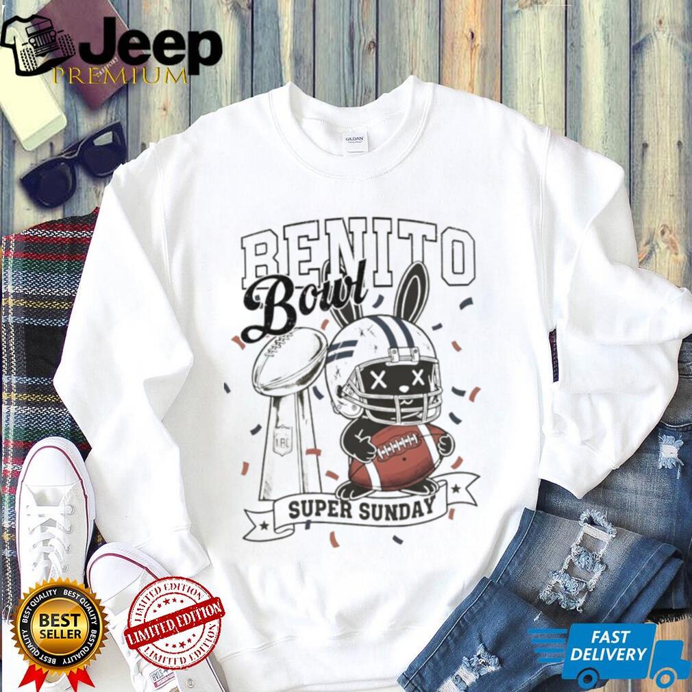 Benito Bowl Super Sunday Bunny Mascot Football Trophy Graphic T Shirt Benito Bowl Super Sunday Bunny Mascot Football Trophy Graphic T Shirt
