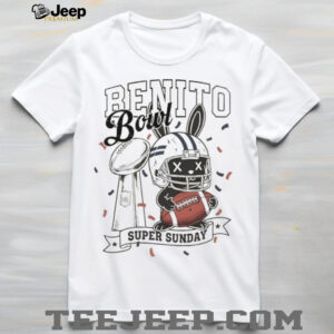 Benito Bowl Super Sunday Bunny Mascot Football Trophy Graphic T Shirt