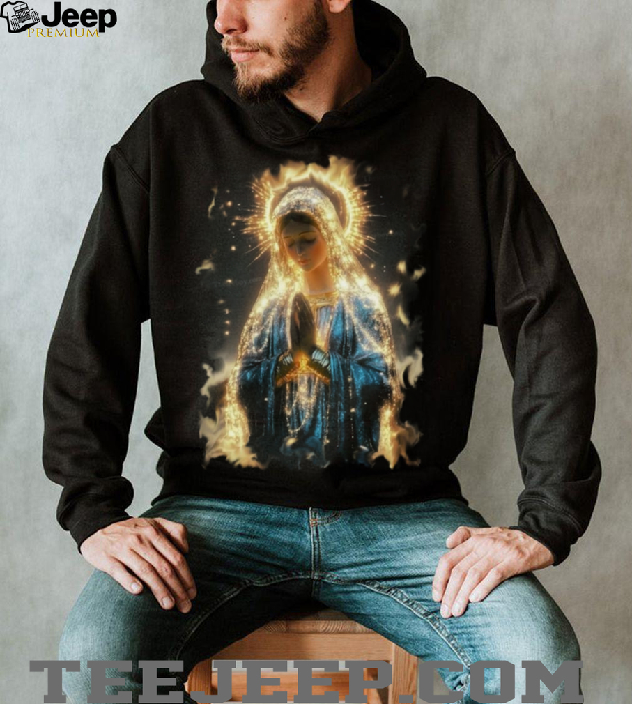 Blessed Virgin Mary Glow Spiritual Catholic Christian Graphic Tee Blessed Virgin Mary Glow Spiritual Catholic Christian Graphic Tee