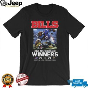 Buffalo Bills Beat Jacksonville Jaguars Winners Score 27 24 2025 AFC Wild Card Mascot Unisex T shirt Buffalo Bills Beat Jacksonville Jaguars Winners Score 27 24 2025 AFC Wild Card Mascot Unisex T shirt