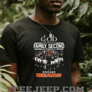 Chicago Bears Football Fan God First Family Second Tee