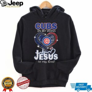 Chicago Cubs In My Veins Jesus In My Heart Baseball Fan Distressed Heart T Shirt Chicago Cubs In My Veins Jesus In My Heart Baseball Fan Distressed Heart T Shirt