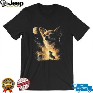 Chihuahua Wolf Moon Vintage Style Aesthetic Dog Lovers T Shirt