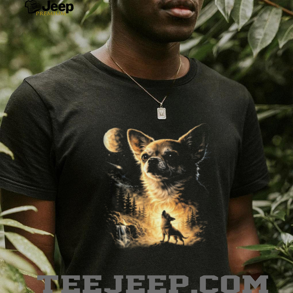 Chihuahua Wolf Moon Vintage Style Aesthetic Dog Lovers T Shirt Chihuahua Wolf Moon Vintage Style Aesthetic Dog Lovers T Shirt