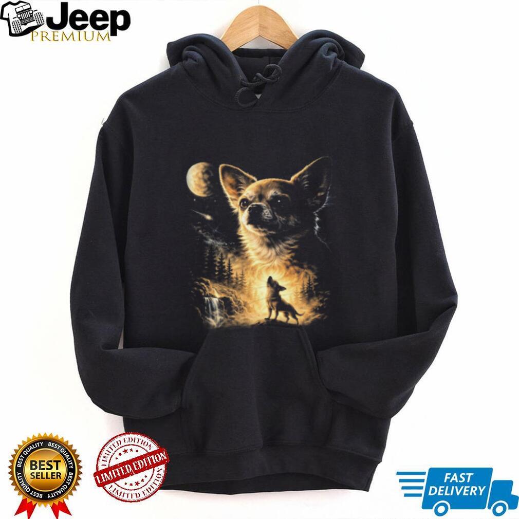 Chihuahua Wolf Moon Vintage Style Aesthetic Dog Lovers T Shirt Chihuahua Wolf Moon Vintage Style Aesthetic Dog Lovers T Shirt