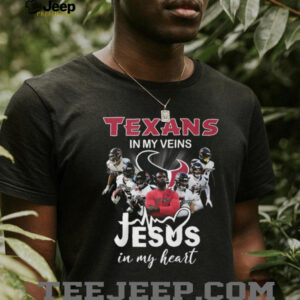 Custom Texans In My Veins Jesus In My Heart T Shirt