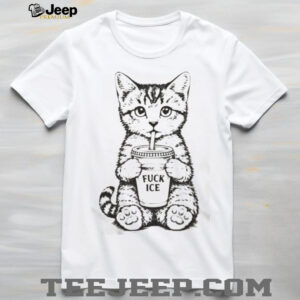 Cute Kitten Drinking Soda T Shirt Funny Cat Fvck ICE Graphic Tee Cute Kitten Drinking Soda T Shirt Funny Cat Fvck ICE Graphic Tee