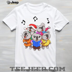 Cute Koala Choir Singing Christmas Carols Holiday Graphic Shirt