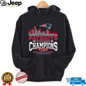 New England Patriots AFC East Division Champions 2025 Skyline Roster T Shirt
