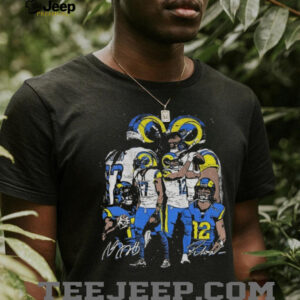 Davante Adams and Puka Nacua Los Angeles Rams Football NFL signatures shirt