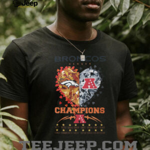 Denver Broncos AFC Champions Diamond Heart Anniversary Years Commemorative T Shirt