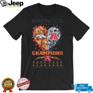 Denver Broncos AFC Champions Diamond Heart Anniversary Years Commemorative T Shirt
