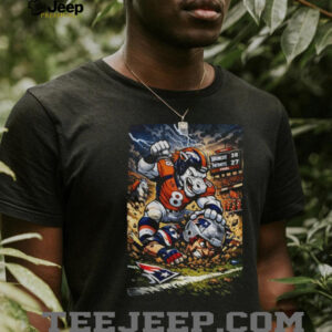 Denver Broncos beat New England Patriots mascot Broncos 38 Patriots 27 cartoon shirt