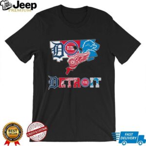 Detroit Pistons Red Wings Fan T Shirt