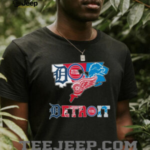 Detroit Pistons Red Wings Fan T Shirt