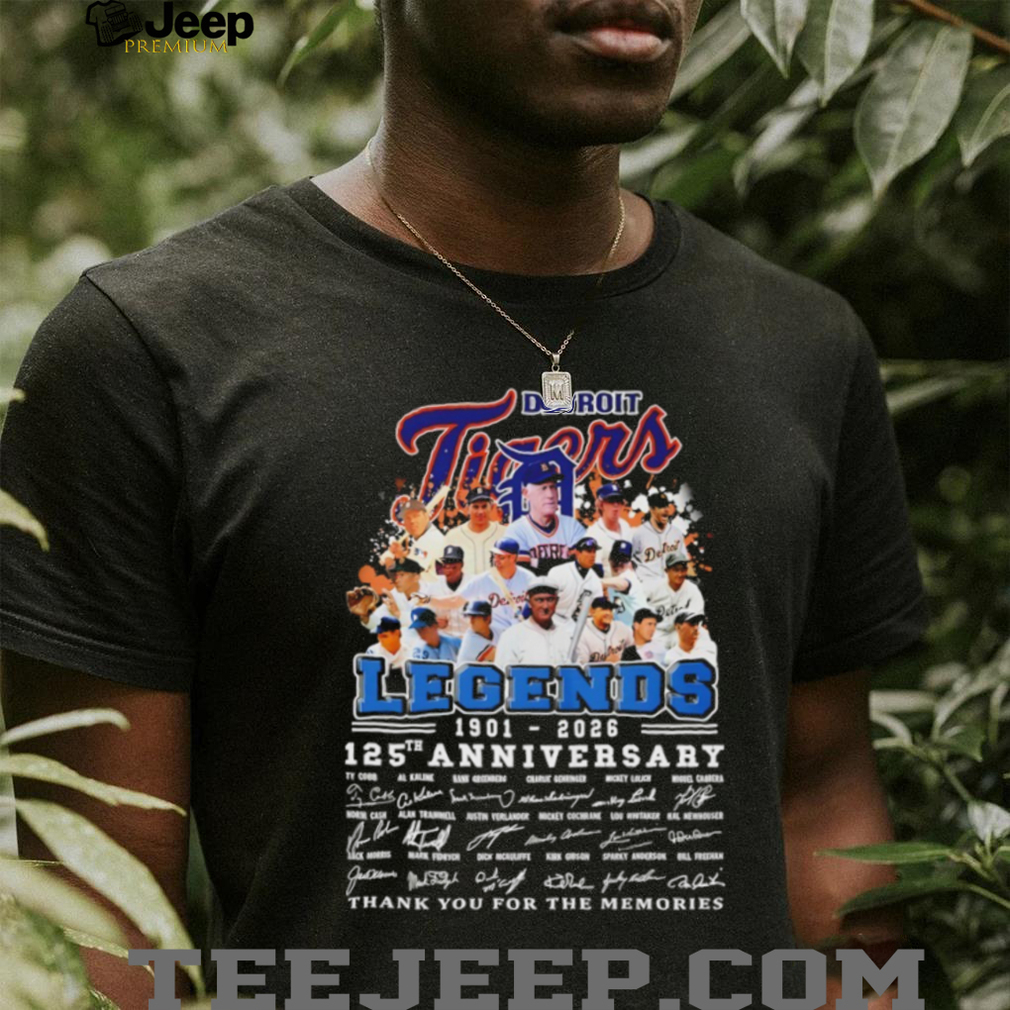 Detroit Tigers 125th Anniversary 1901 2026 Legends Memories T Shirt Detroit Tigers 125th Anniversary 1901 2026 Legends Memories T Shirt