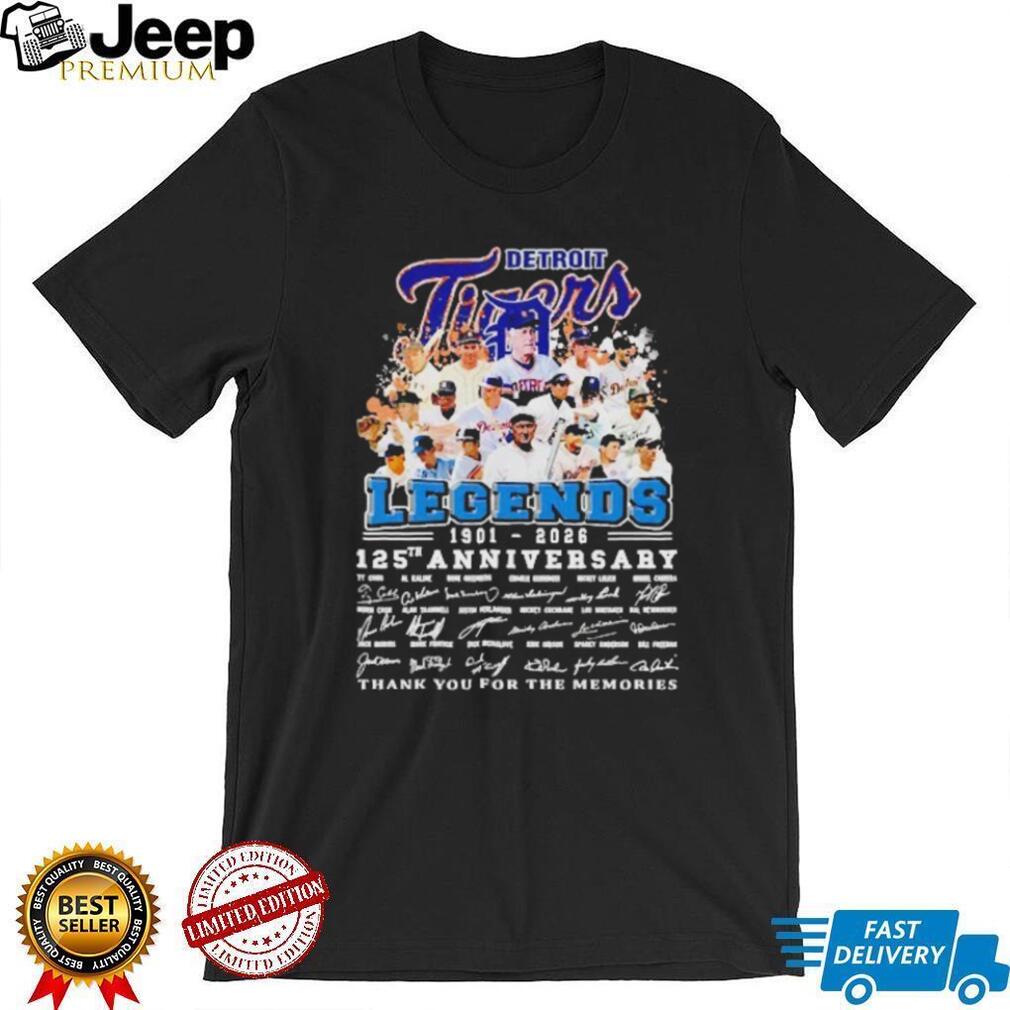 Detroit Tigers Legends 125th Anniversary Signature Roster T Shirt Detroit Tigers Legends 125th Anniversary Signature Roster T Shirt