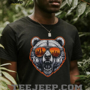 Ditka Shades Chicago Bears mascot wearing glass City Skyline shirt
