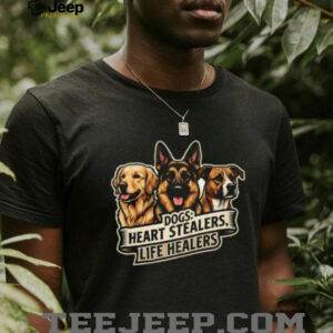 Dogs Heart Stealers Life Healers German Shepherd Golden Retriever Tee