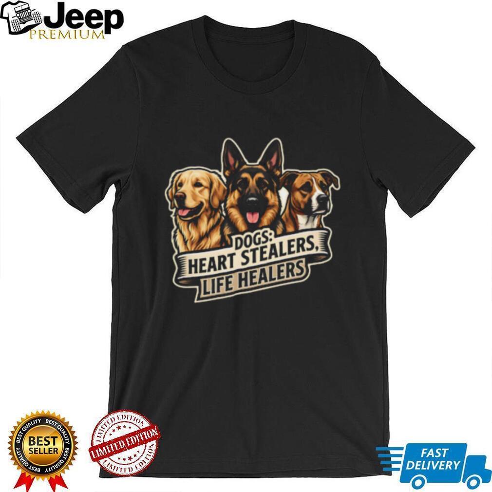 Dogs Heart Stealers Life Healers German Shepherd Golden Retriever Tee Dogs Heart Stealers Life Healers German Shepherd Golden Retriever Tee