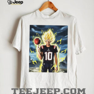 Drake Maye x Son Goku Super Saiyan New England Patriots Super Bowl LIX T Shirt Drake Maye x Son Goku Super Saiyan New England Patriots Super Bowl LIX T Shirt