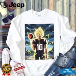 Drake Maye x Son Goku Super Saiyan New England Patriots Super Bowl LIX T Shirt