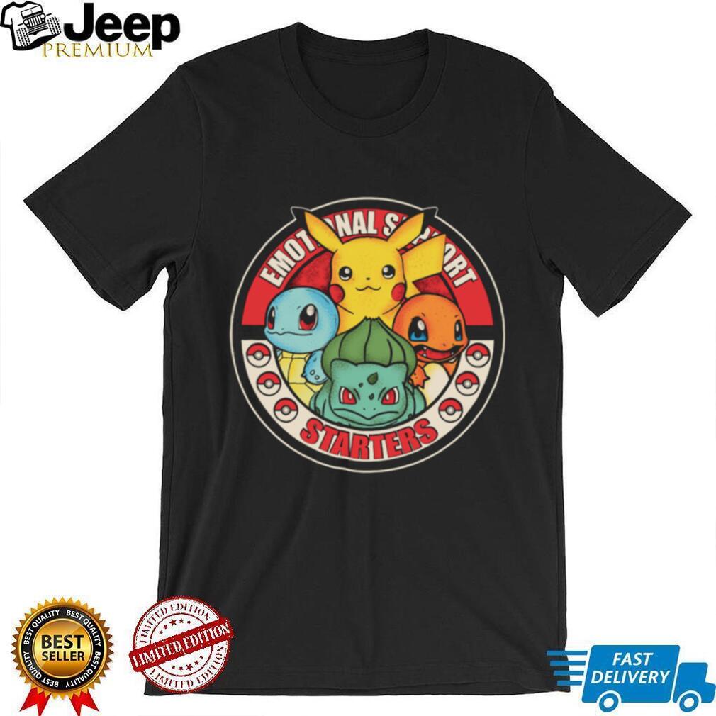 Emotional Support Starters Retro Badge Pokémon Squad T Shirt Emotional Support Starters Retro Badge Pokémon Squad T Shirt