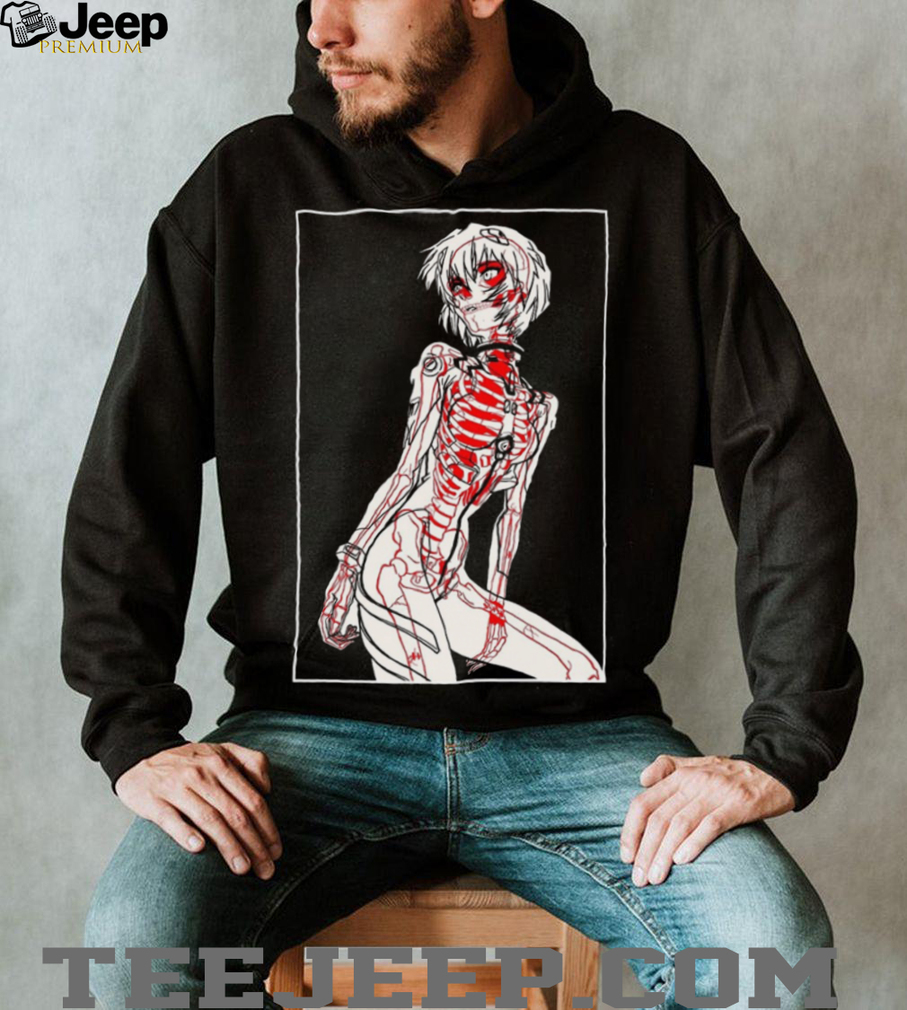 Evangelion Inspired Rei Ayanami X Ray Skeleton Cyberpunk Shirt Evangelion Inspired Rei Ayanami X Ray Skeleton Cyberpunk Shirt