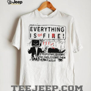 Everything Is On Fire Dystopian TV Head Social Commentary T Shirt