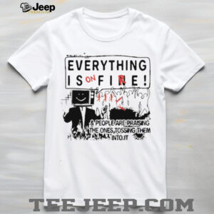 Everything Is On Fire Dystopian TV Head Social Commentary T Shirt