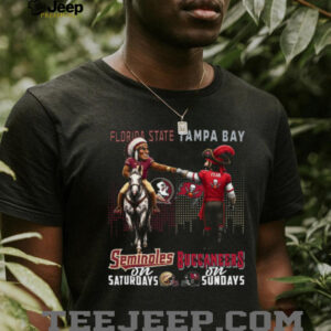 Florida State Seminoles on Saturdays x Tampa Bay Buccaneers on Sundays Mascot T Shirt