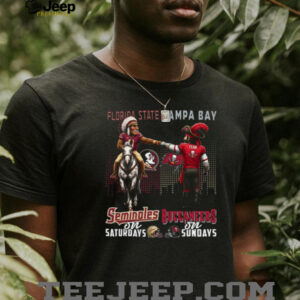 Florida State Seminoles x Tampa Bay Buccaneers Saturdays & Sundays Tee Florida State Seminoles x Tampa Bay Buccaneers Saturdays & Sundays Tee