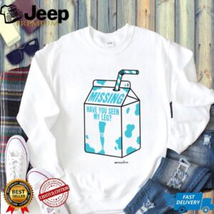 Funny Amputee Humor “Missing Have You Seen My Leg” Milk Carton Tee