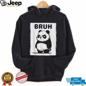 Funny Grumpy Panda “BRUH” Meme Black T Shirt