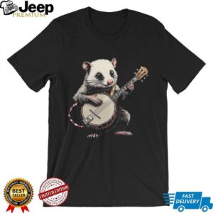 Funny Opossum Playing Banjo T Shirt Folk Music Possum Art