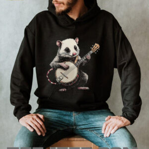 Funny Opossum Playing Banjo T Shirt Folk Music Possum Art