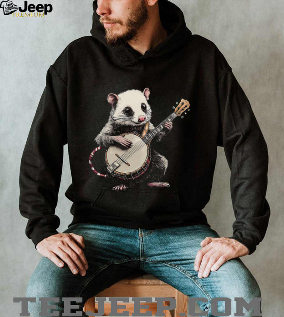 Funny Opossum Playing Banjo T Shirt Folk Music Possum Art Funny Opossum Playing Banjo T Shirt Folk Music Possum Art